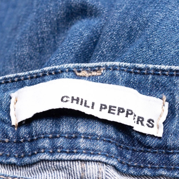 NWT CHILI PEPPERS Jeans Made in Italy W28 Stretch Distressed Faded Flare - Picture 7 of 7